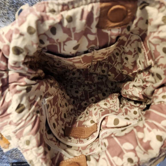 Vintage Fossil leather and canvas hobo bag - Picture 3 of 7